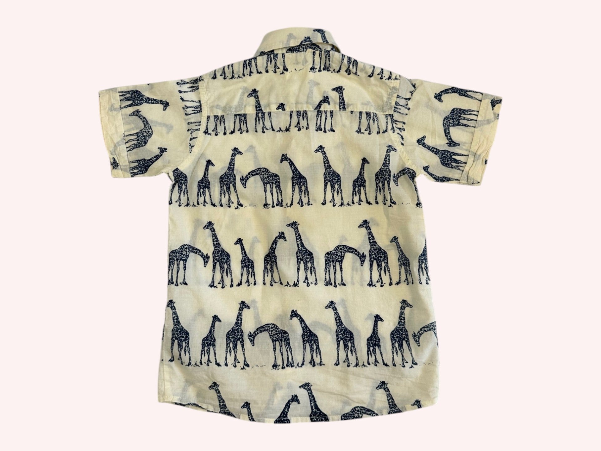 Hawaiian Summer Shirt Cream with Giraffes