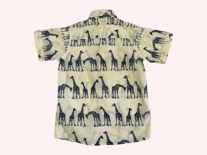 Hawaiian Summer Shirt Cream with Giraffes