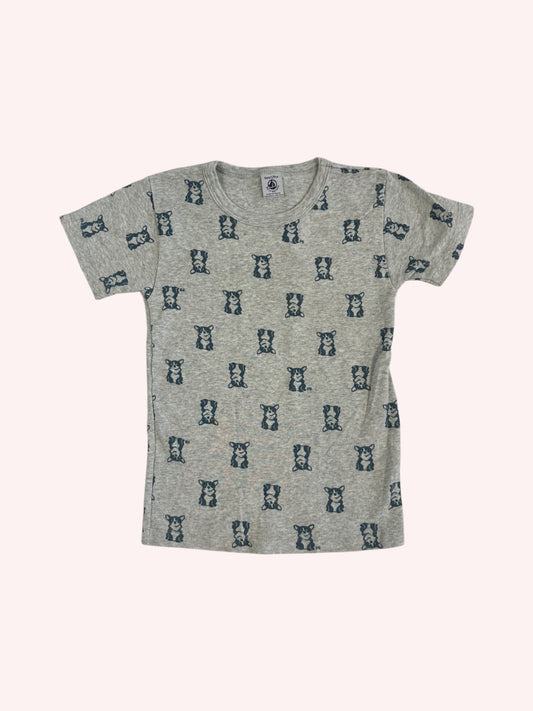 Petit Bateau T-Shirt Grey with doggies