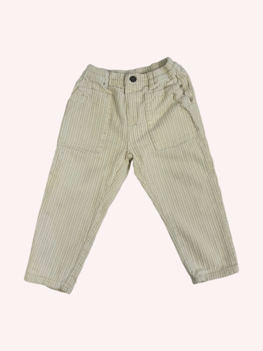 Zara Creamy Trousers Corduroy