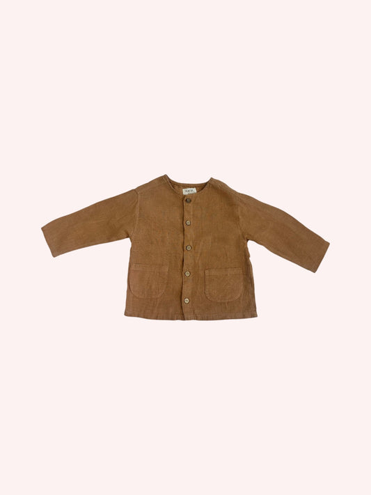 Play Up Linen Buttoned Shirt Brown