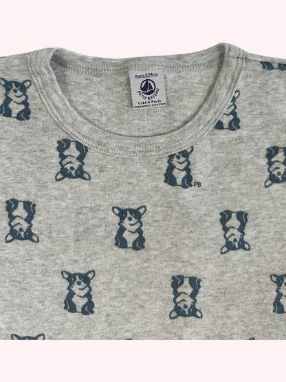 Petit Bateau T-Shirt Grey with doggies