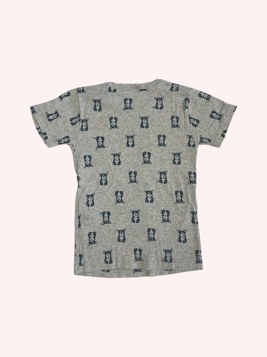 Petit Bateau T-Shirt Grey with doggies