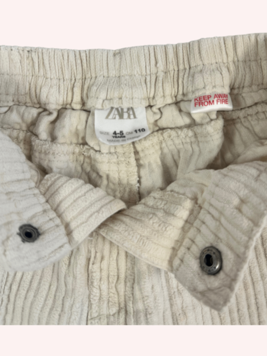 Zara Creamy Trousers Corduroy