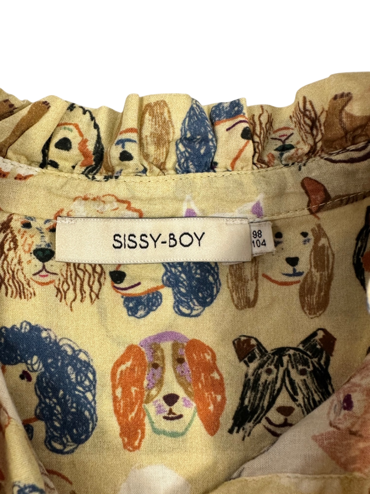Sissy-Boy Blouse Beige with doggies