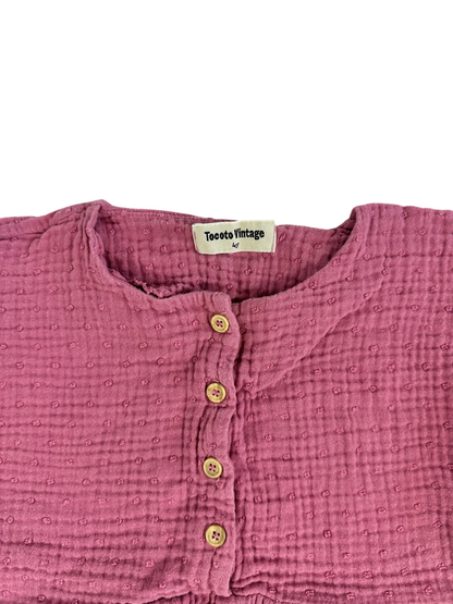 Tocoto Vintage musslin skirt + blouse Pink