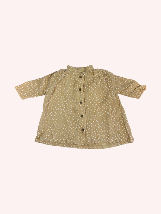 Rylee + Crew Blouser Beige with white dots