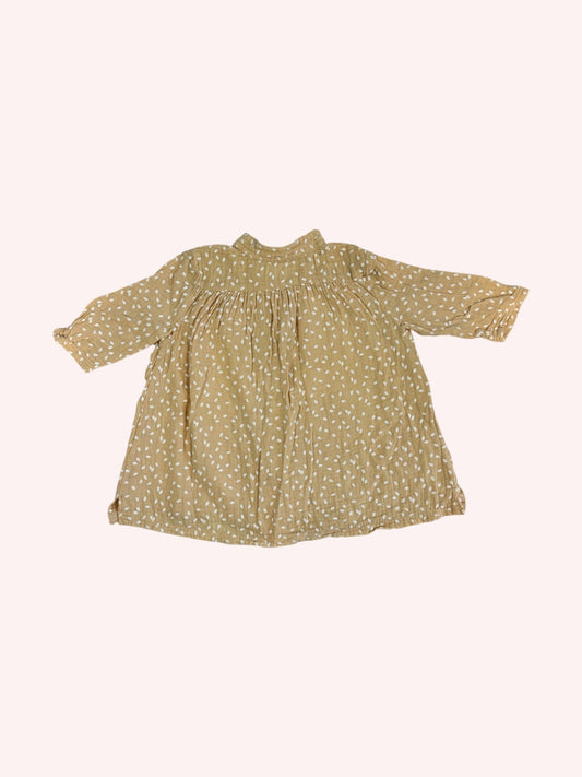 Rylee + Crew Blouser Beige with white dots