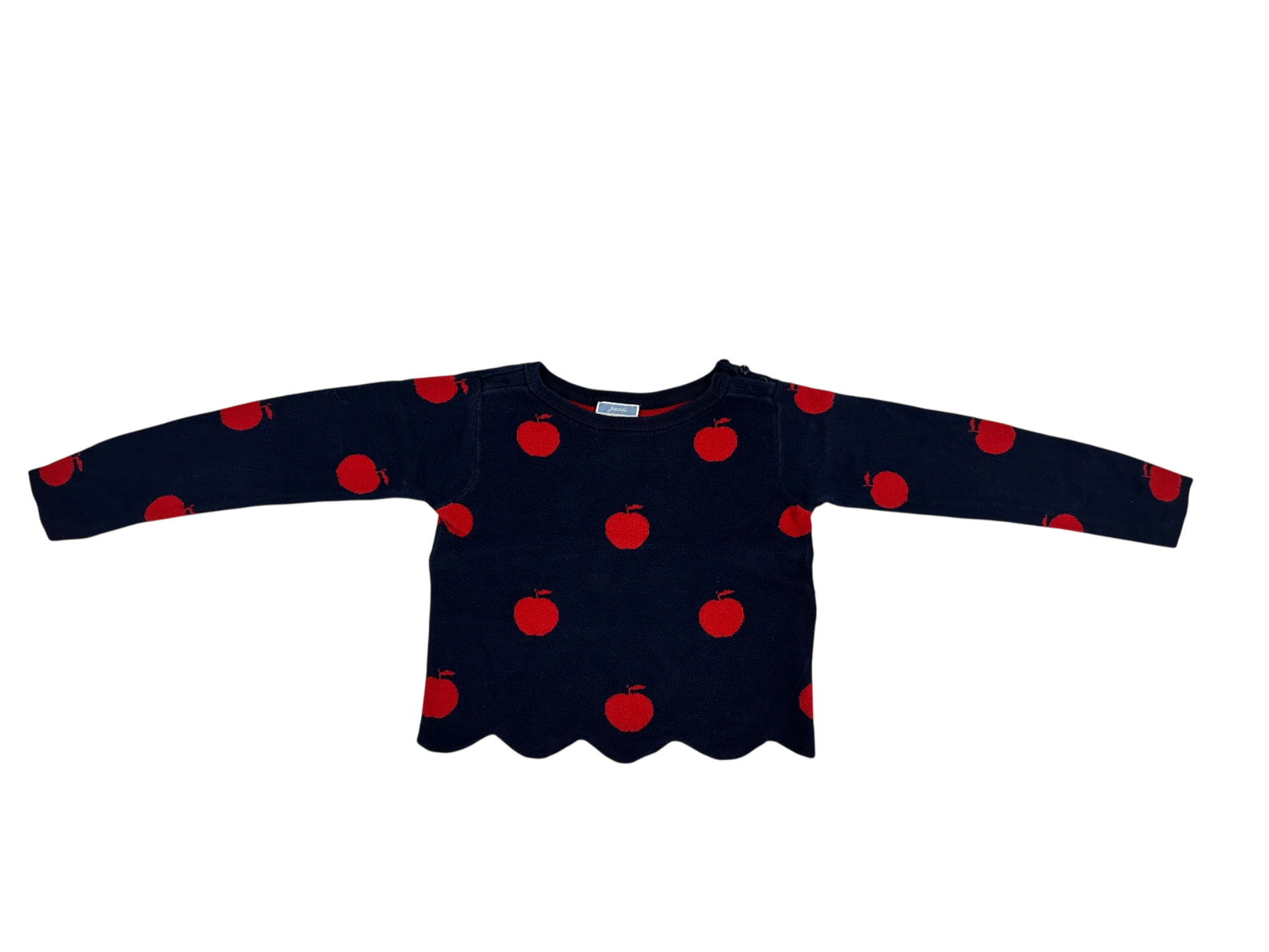 Jacadi Paris Sweater Navy blue with red cherries pattern