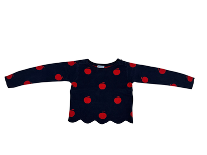 Jacadi Paris Sweater Navy blue with red cherries pattern