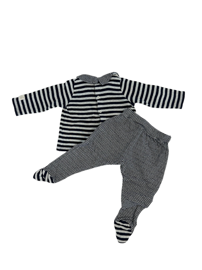 Petit Bateau Baby Set Black and white