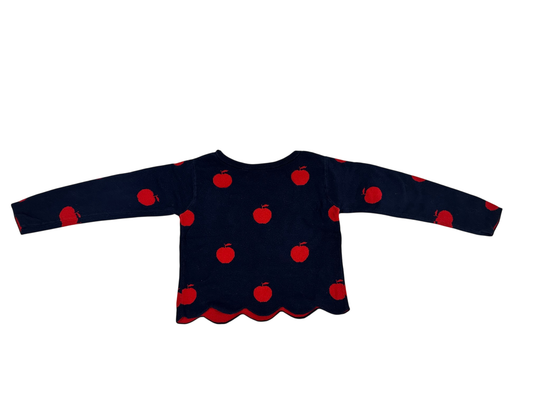 Jacadi Paris Sweater Navy blue with red cherries pattern