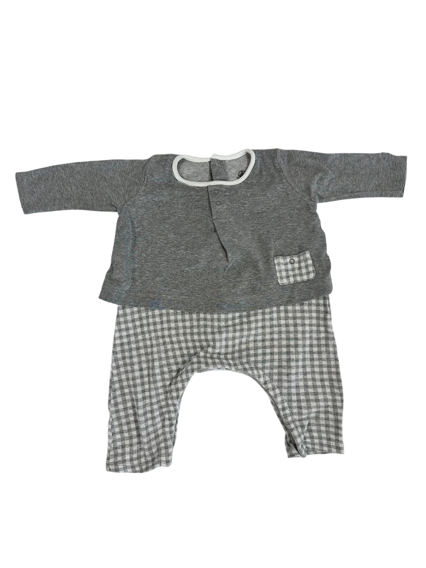 Petit Bateau Baby Onesie Grey