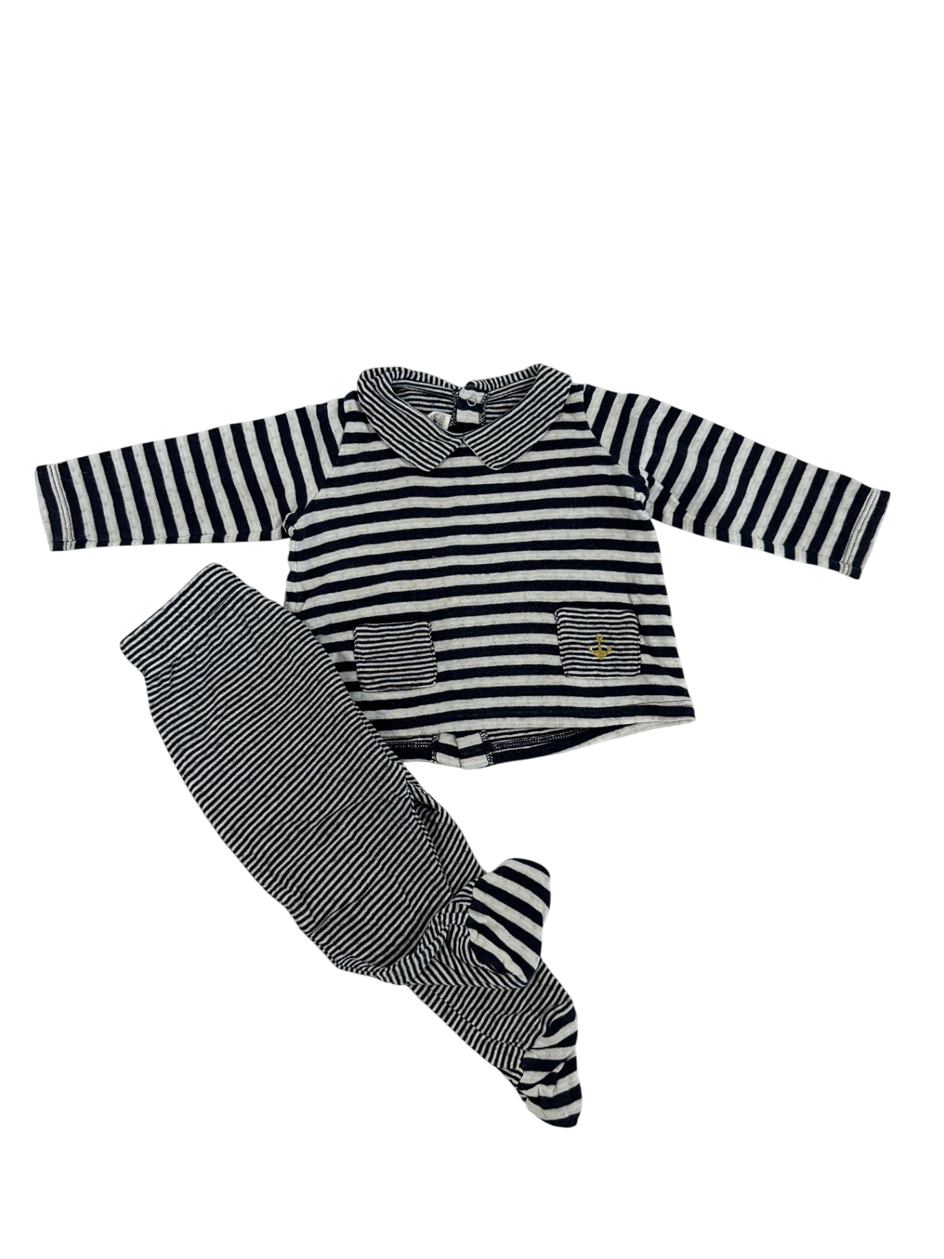 Petit Bateau Baby Set Black and white