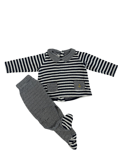 Petit Bateau Baby Set Black and white