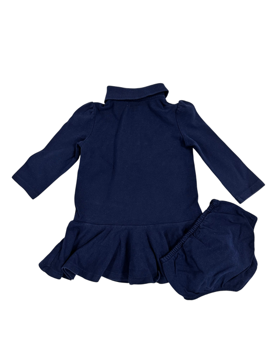 Ralph Lauren Dress and Bloomer set Navy Blue with Polo Collar
