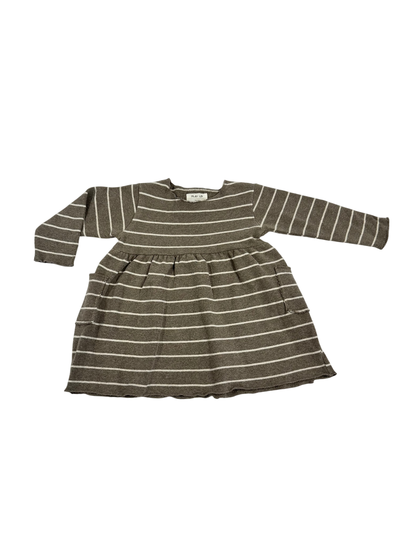 Play Up Dress Brown with white stripes