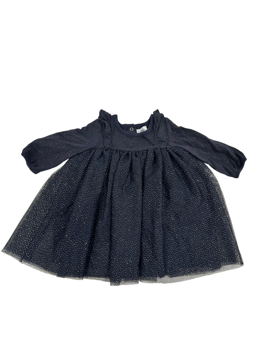 Petit Bateau Dress Blue with gold speckles