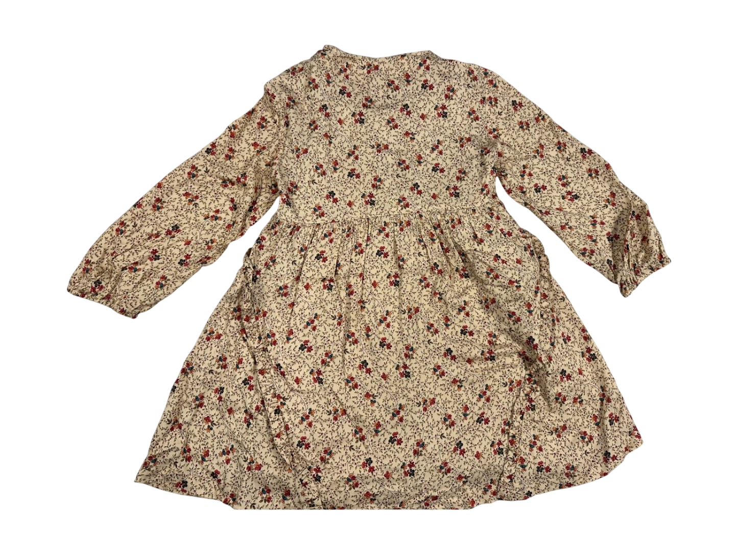 Zara Dress Beige with floral print (red, black, and brown)