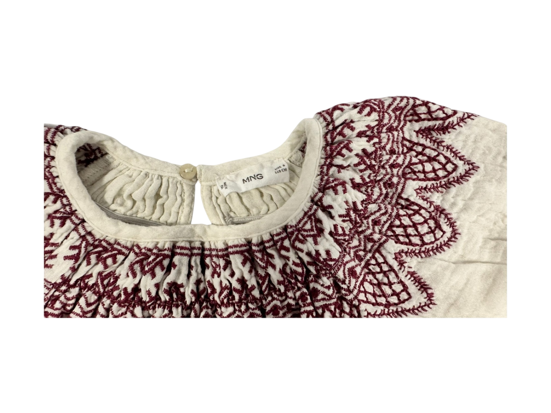 Mango Muslin Gipsy Blouse Off-white