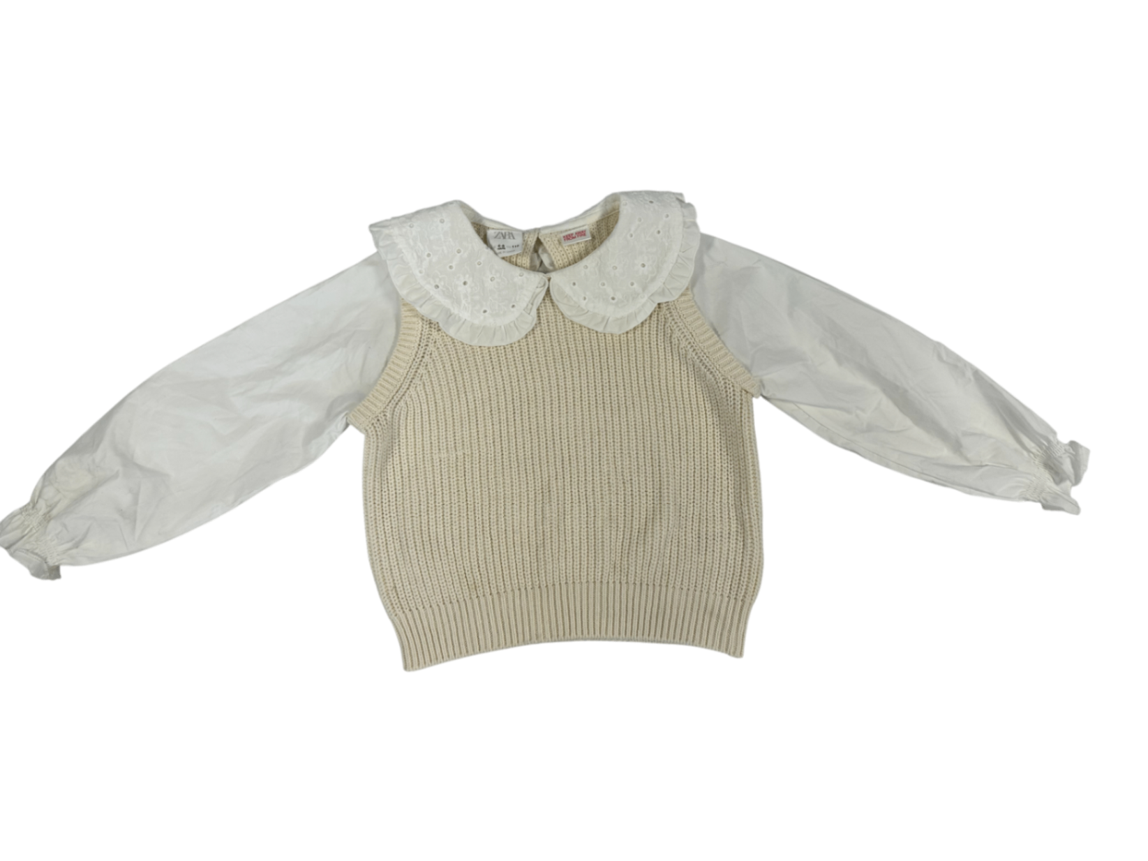 Zara Sweater with blouse Beige