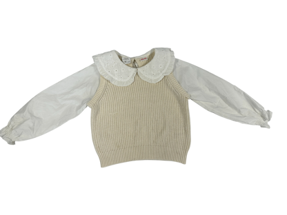 Zara Sweater with blouse Beige