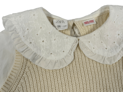 Zara Sweater with blouse Beige