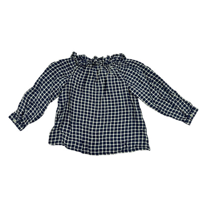 ZARA Blouse Navy Blue and White