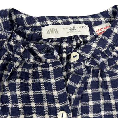 ZARA Blouse Navy Blue and White