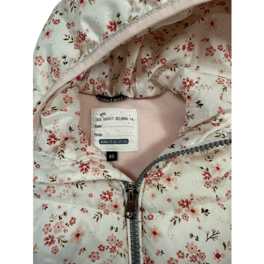 Unknown Bodywarmer Cream with red and pink floral print