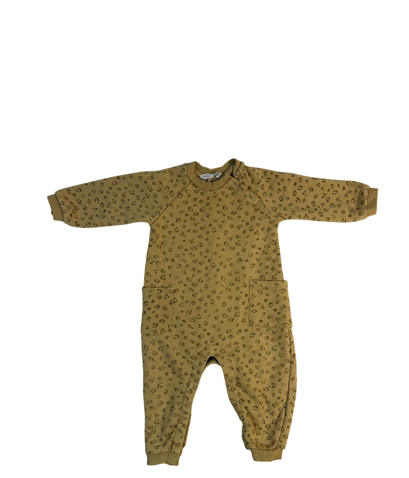 Zara Baby Onesie Beige with leopard print pattern