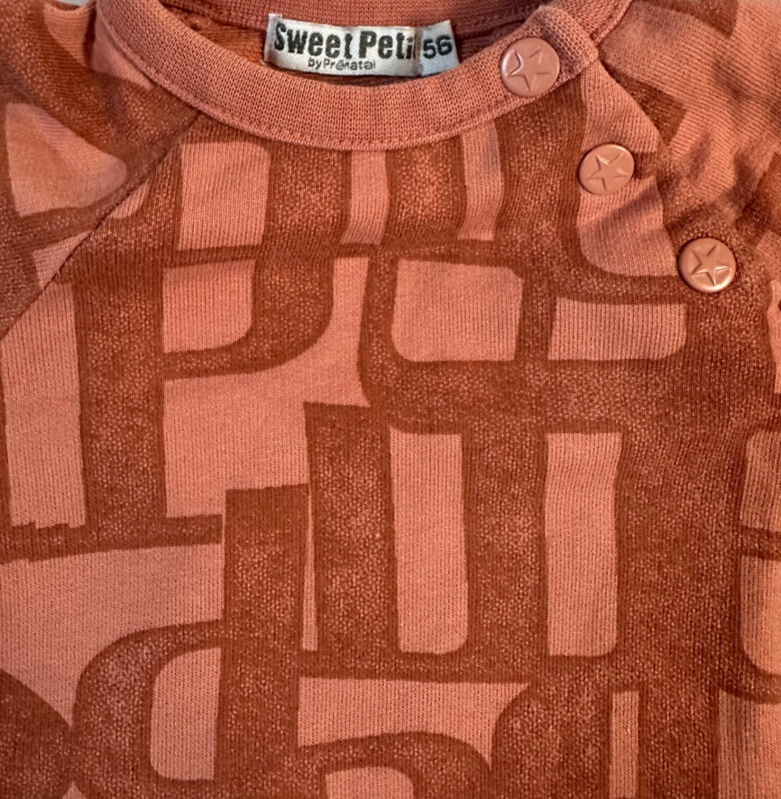 Sweet Petit Baby Onesie Coral with pattern