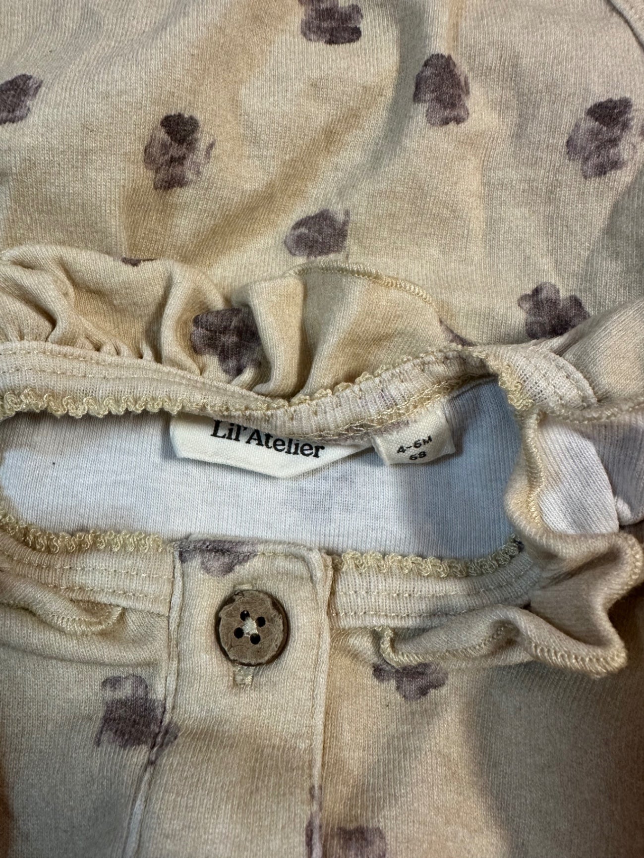 Lil' Atelier Romper Beige with floral print