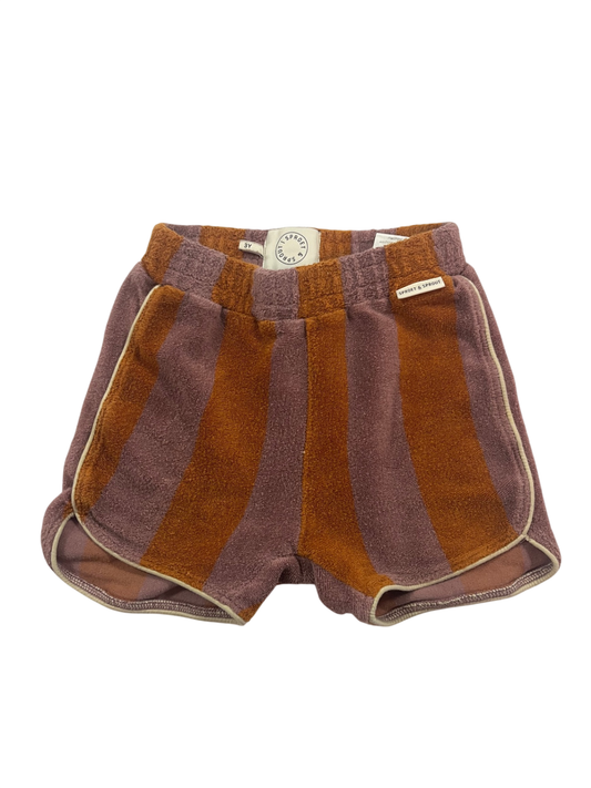 Sproet & Sprout Shorts Brown and mauve stripes