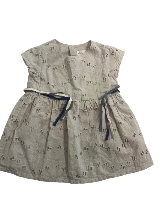 Zara Babywear Dress Light grey with blue grey white