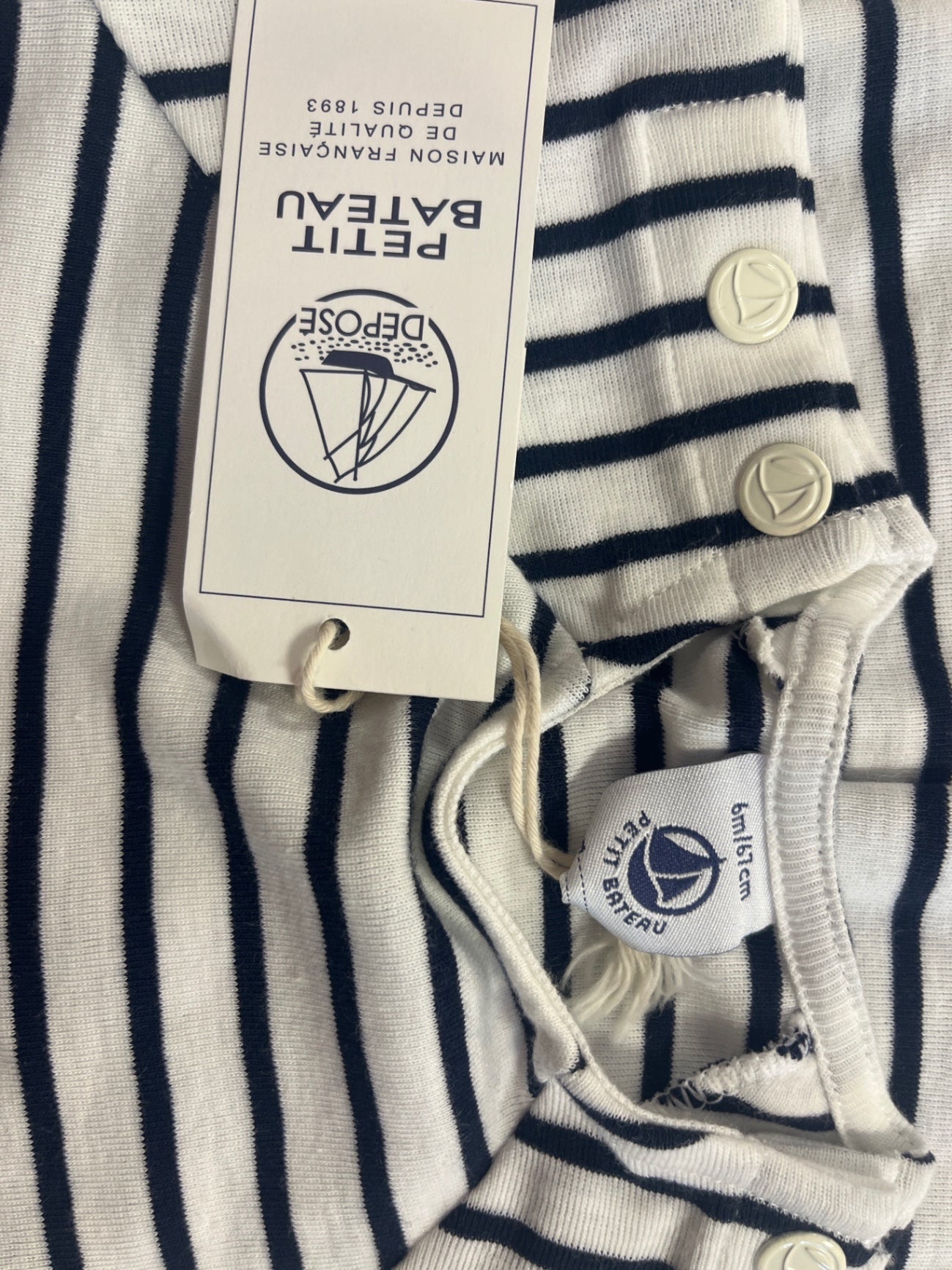 Petit Bateau Dress White and navy stripes