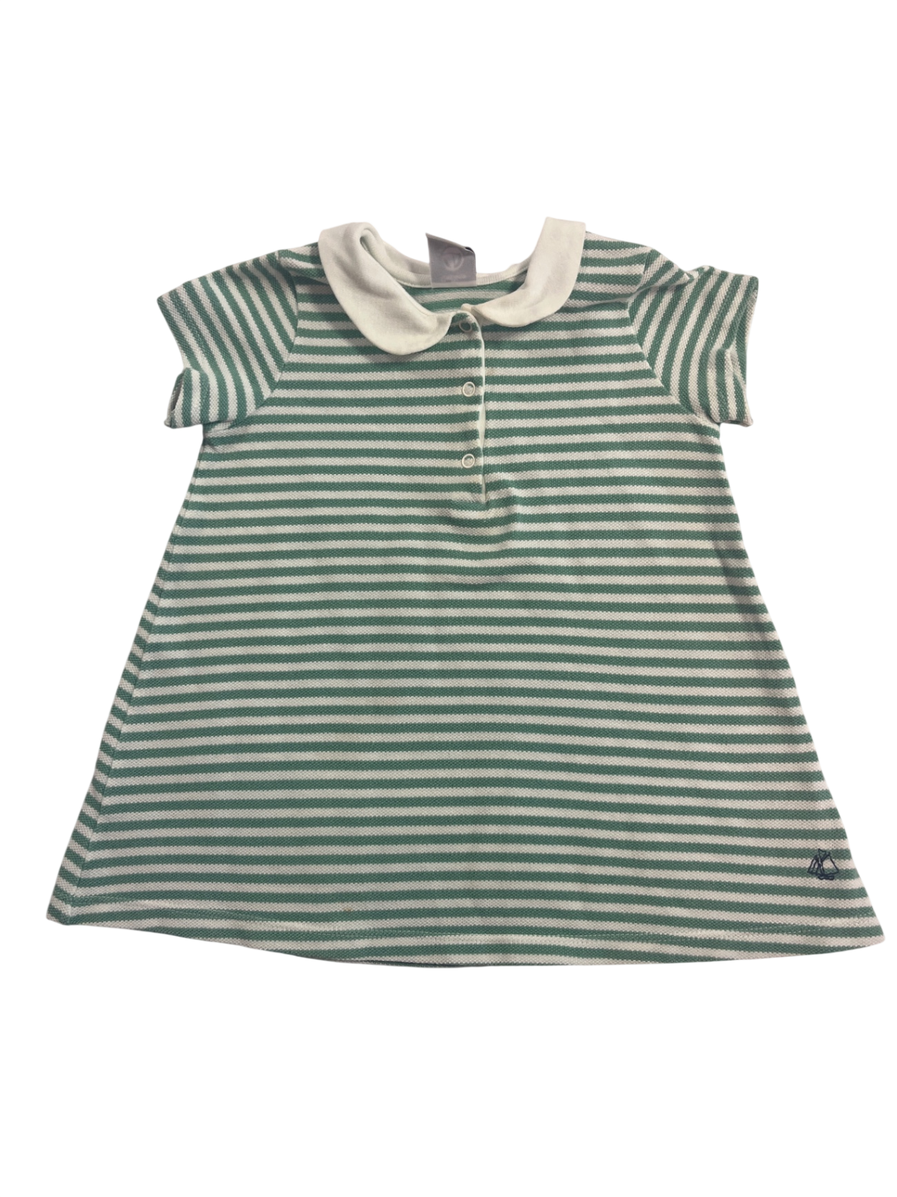 Petit Bateau Dress Green and White