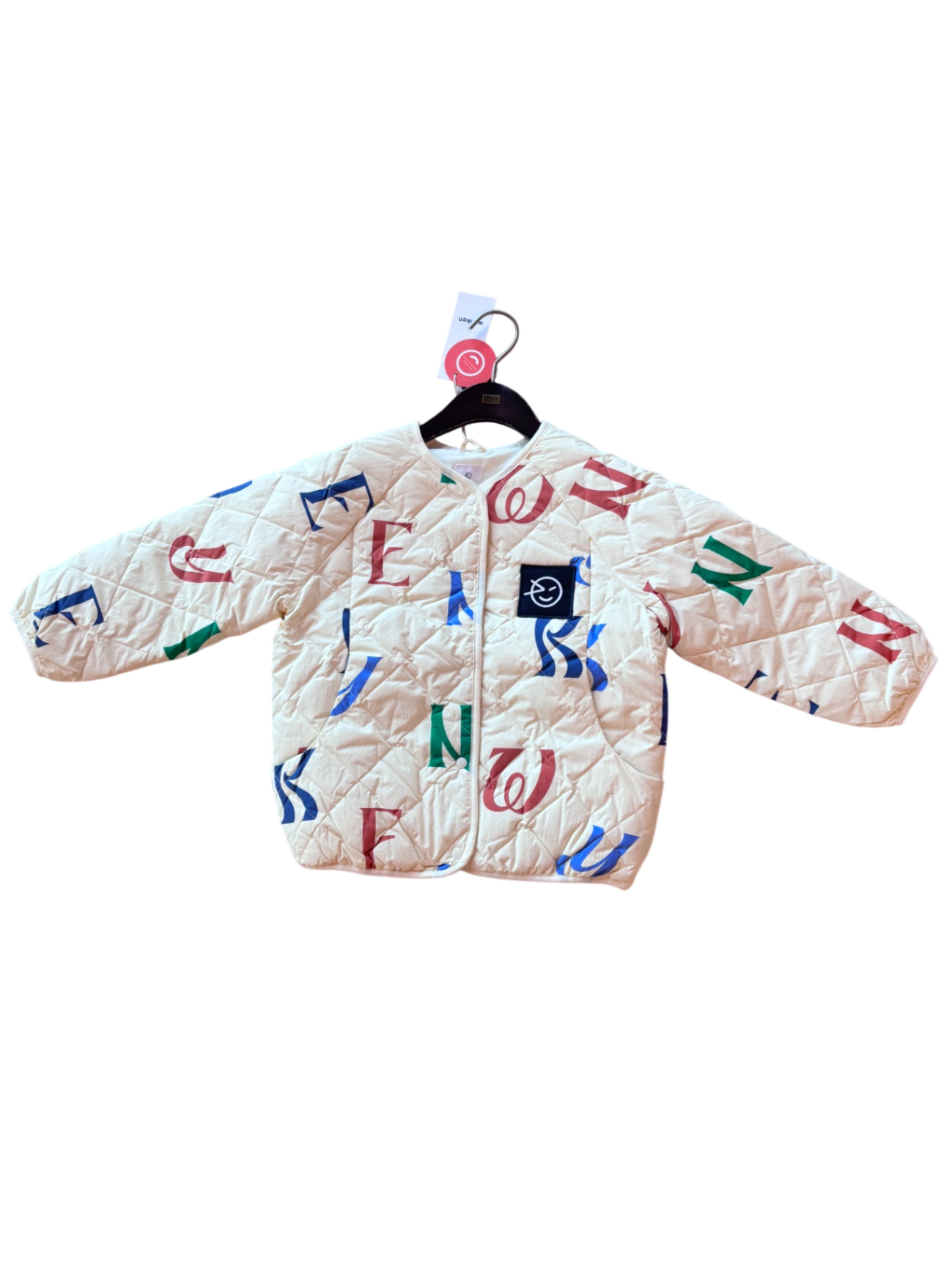 Wynken Winter Jacket Cream with multicolor letters