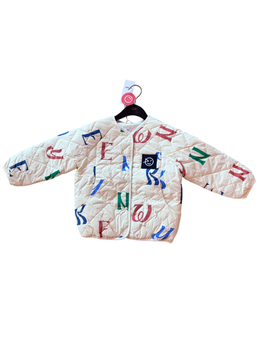 Wynken Winter Jacket Cream with multicolor letters