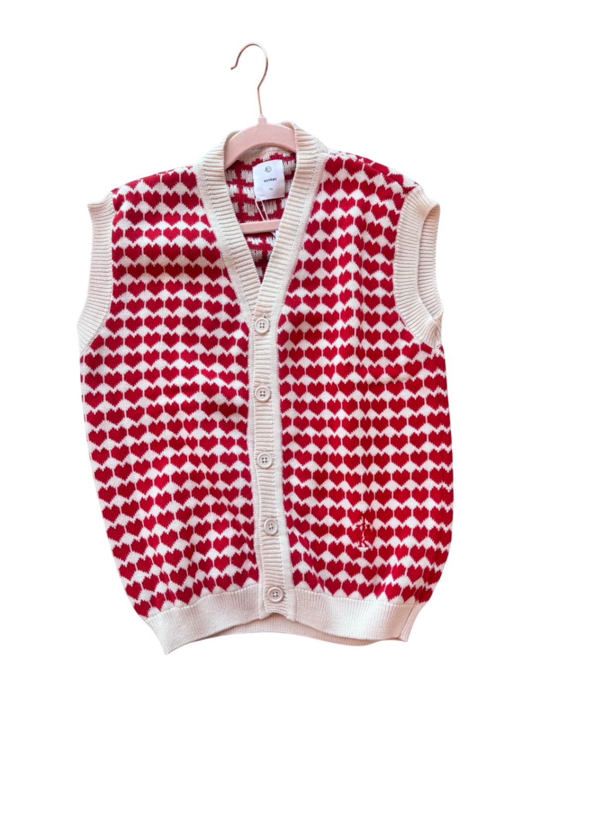 Wynken Organic Cotton Vest Red and White