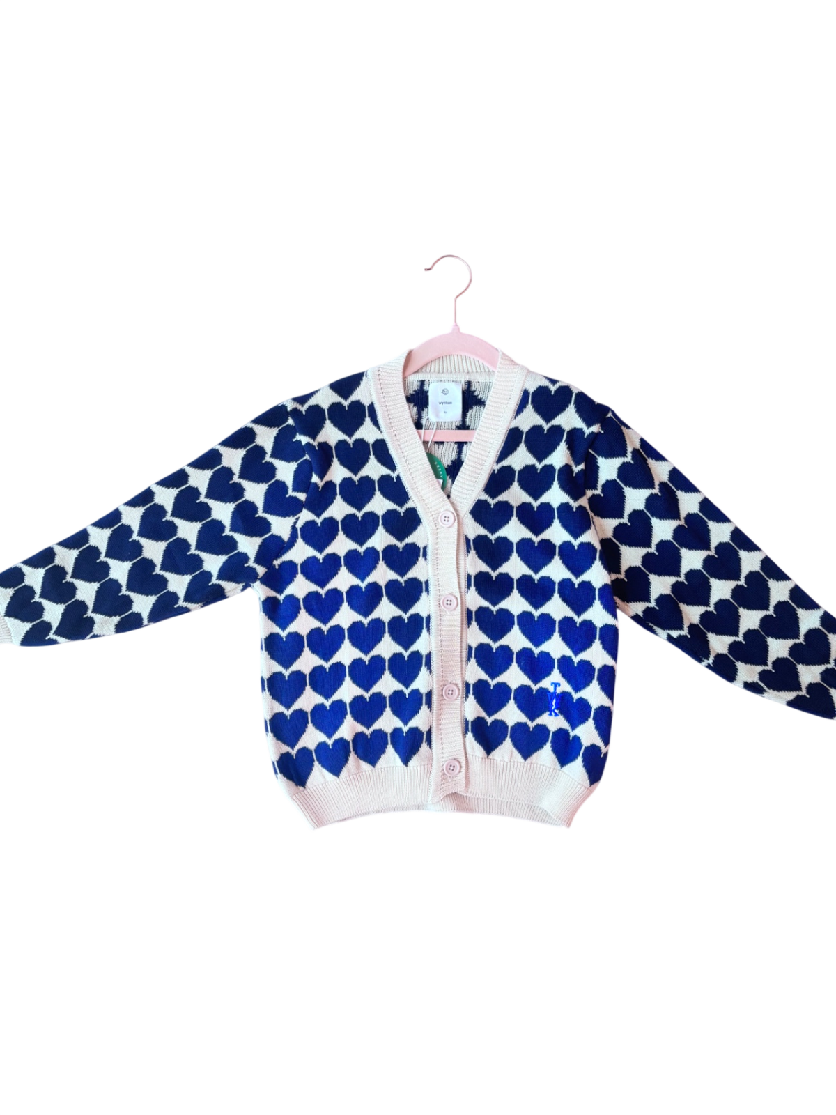 Sweater Heart blue and white 12y