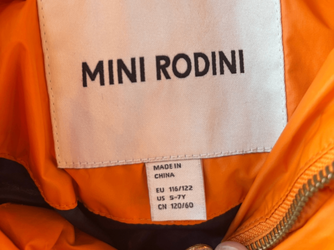 Mini Rodinin Winter Down Jacket Orange
