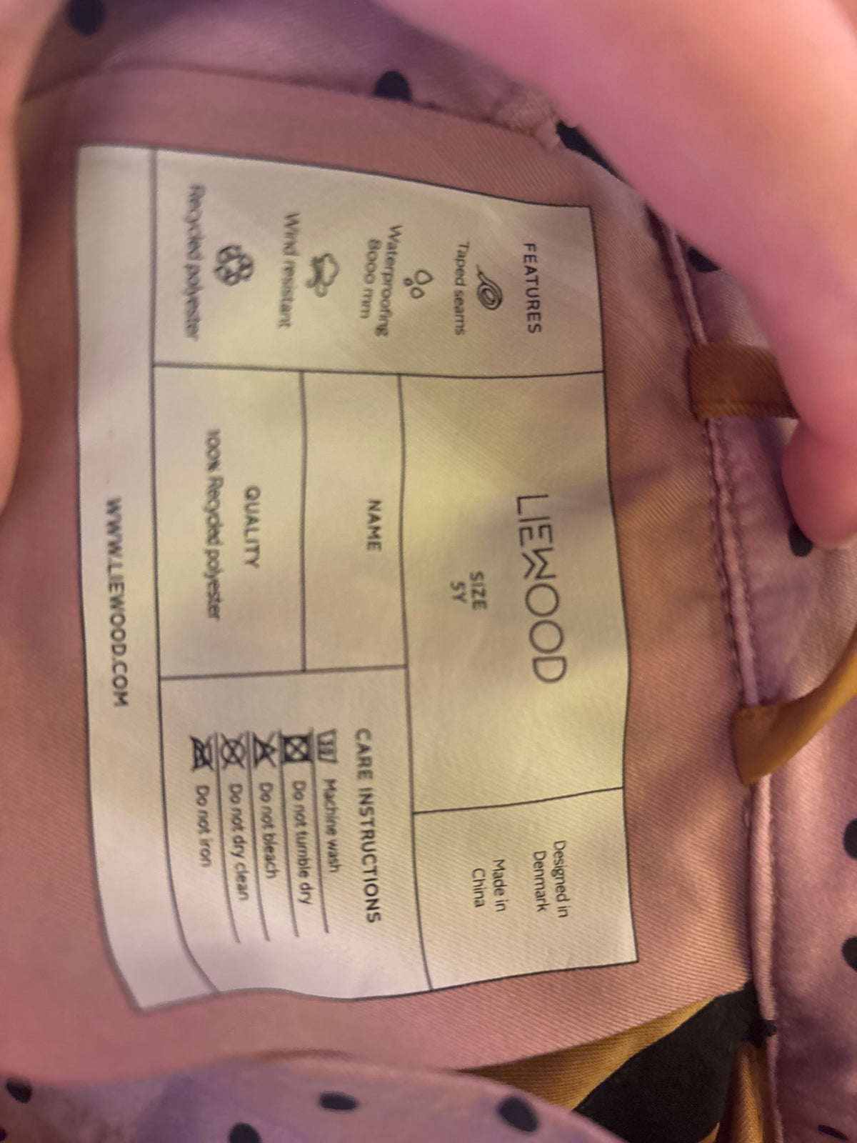 LIEWOOD Rain Jacket Dusty Rose