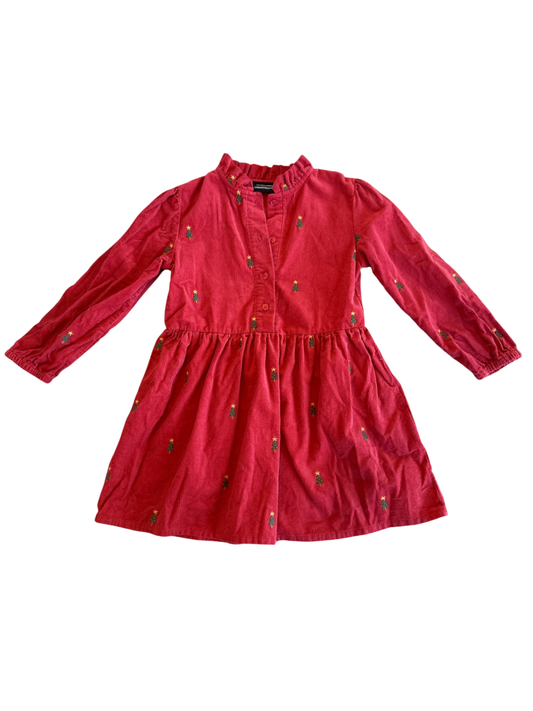 Monoprix Embroidered Winter Dress Red