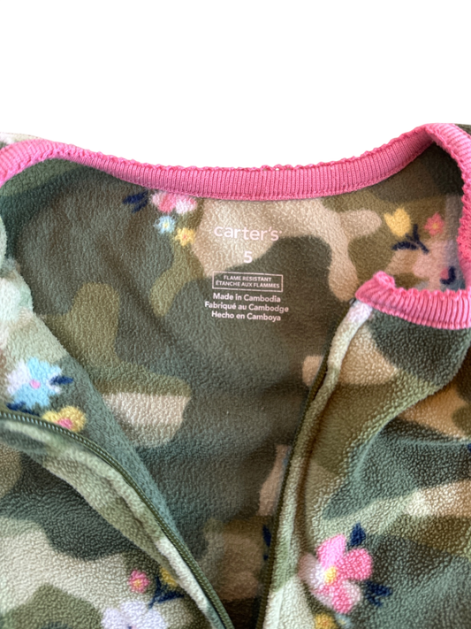 Warm Winter Onesie PJ Carter‘s PJ Green camouflage with pink accents