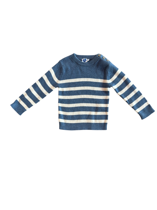 Mots d’enfants Sweater Blue and white striped