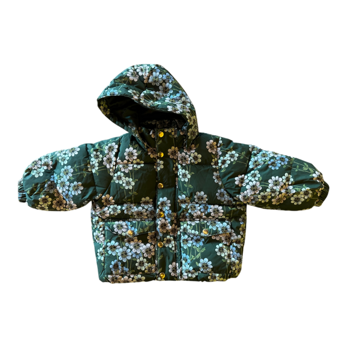 MINI RODINI Jacket Green with floral pattern