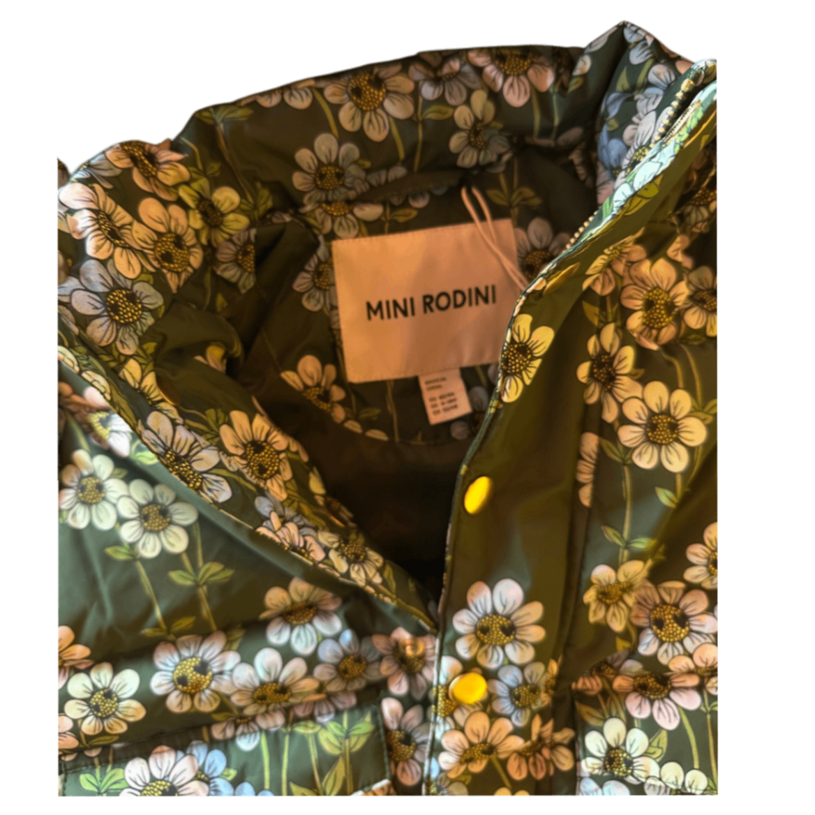 MINI RODINI Jacket Green with floral pattern