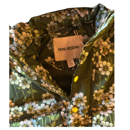 MINI RODINI Jacket Green with floral pattern