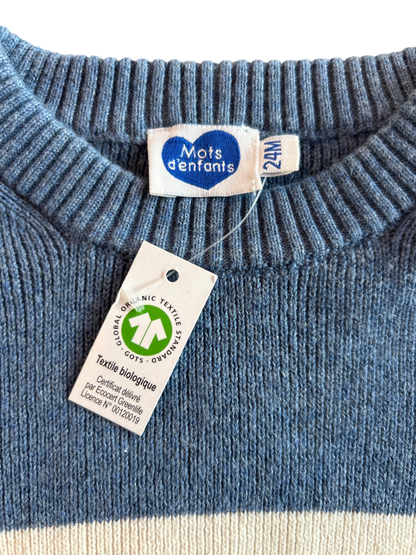 Mots d’enfants Sweater Blue and white striped